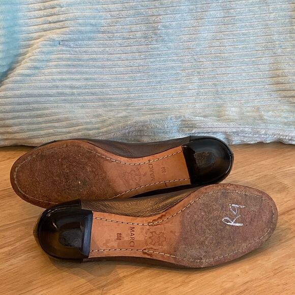Brighton black and bronze gray slip on rounded toe kitten heels Sz 8 - Picture 7 of 7